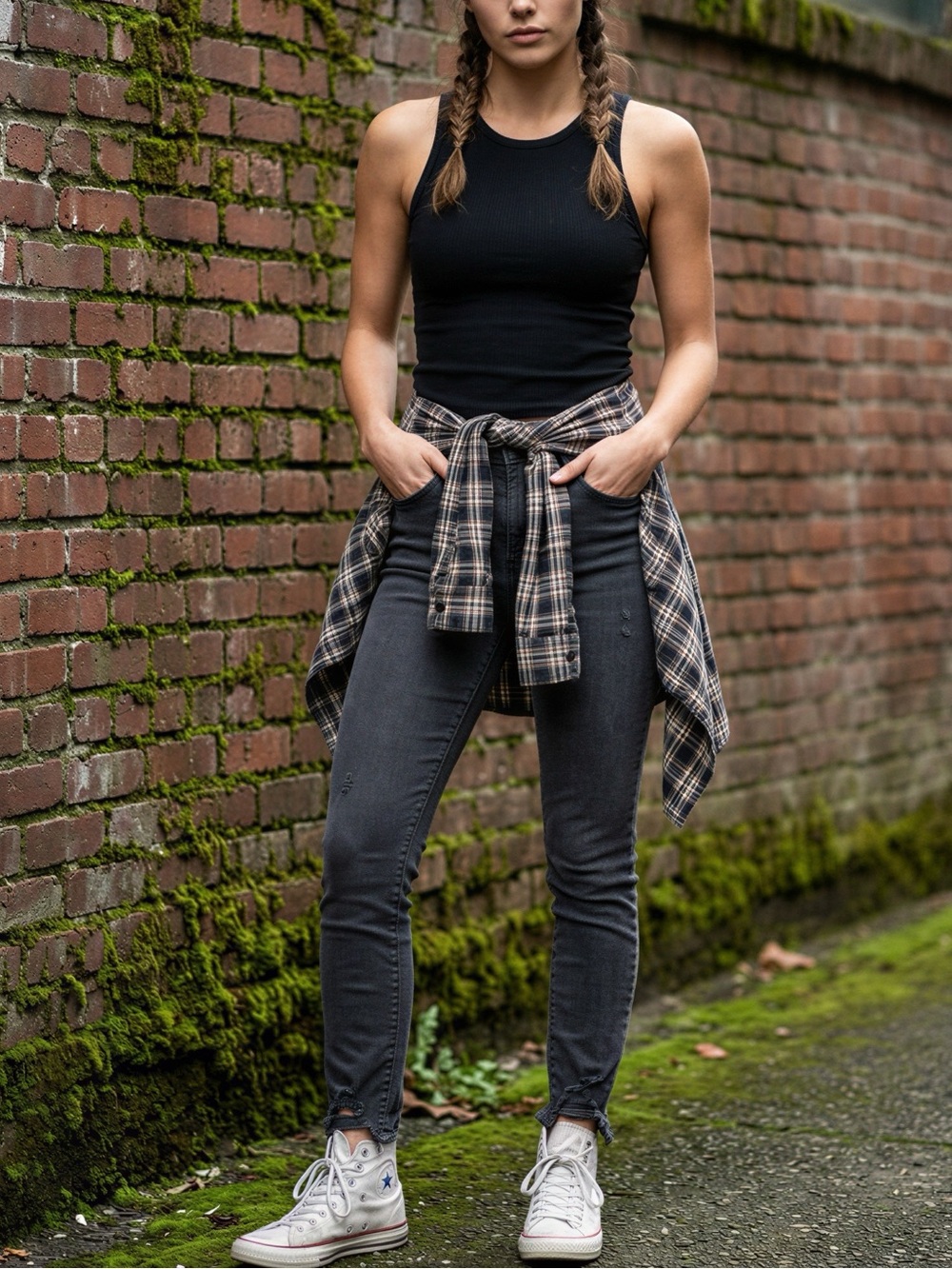 J BRAND High-Rise Crop Skinny in Faded Charcoal